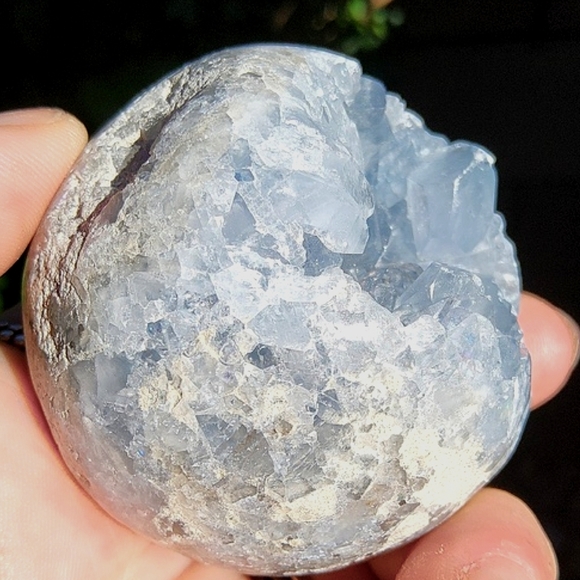 Calming, Baby Blue Celestite Geode Sphere- So sparkly!!! - Picture 15 of 17